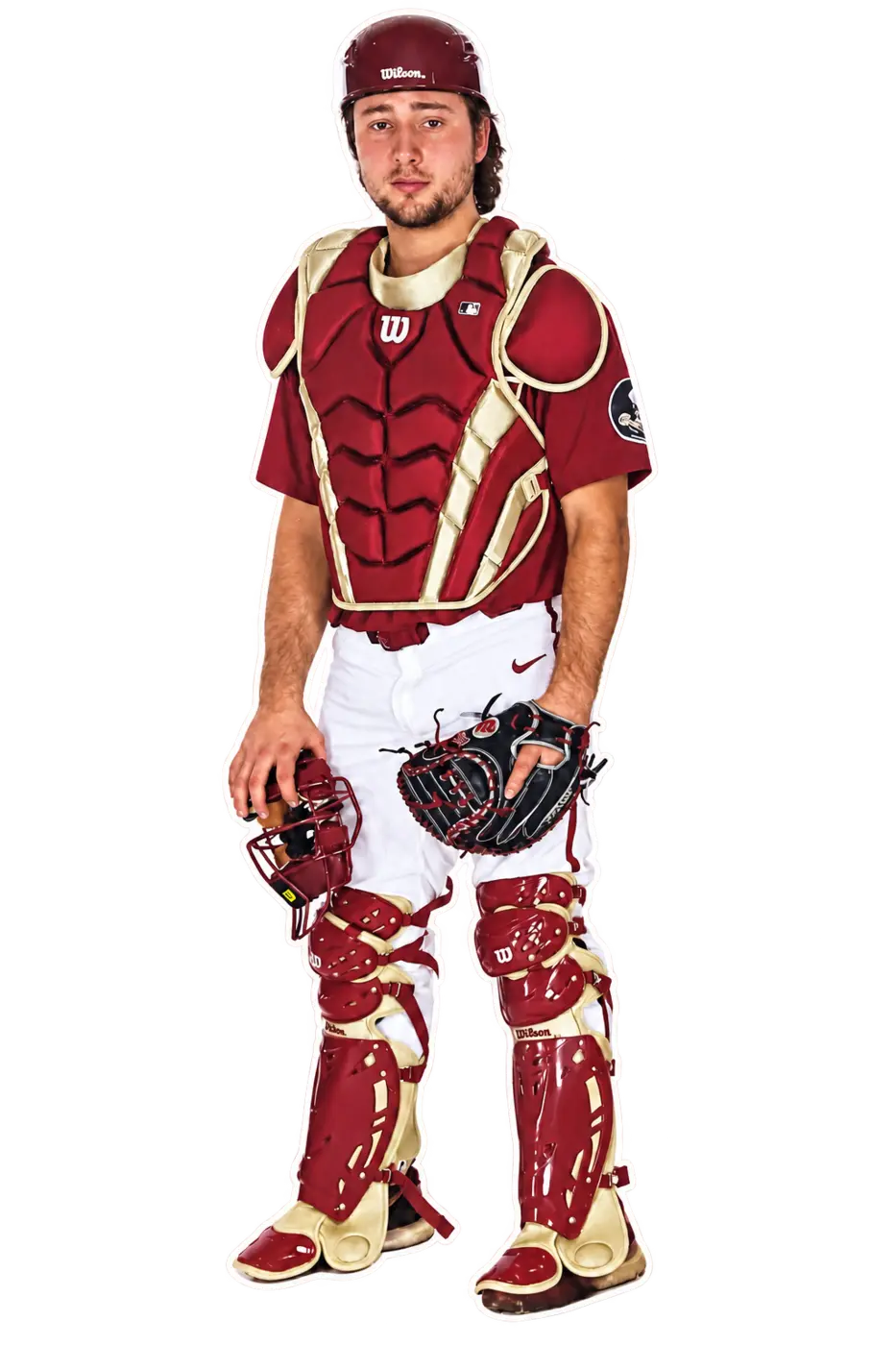 Life-size baseball catcher cutout