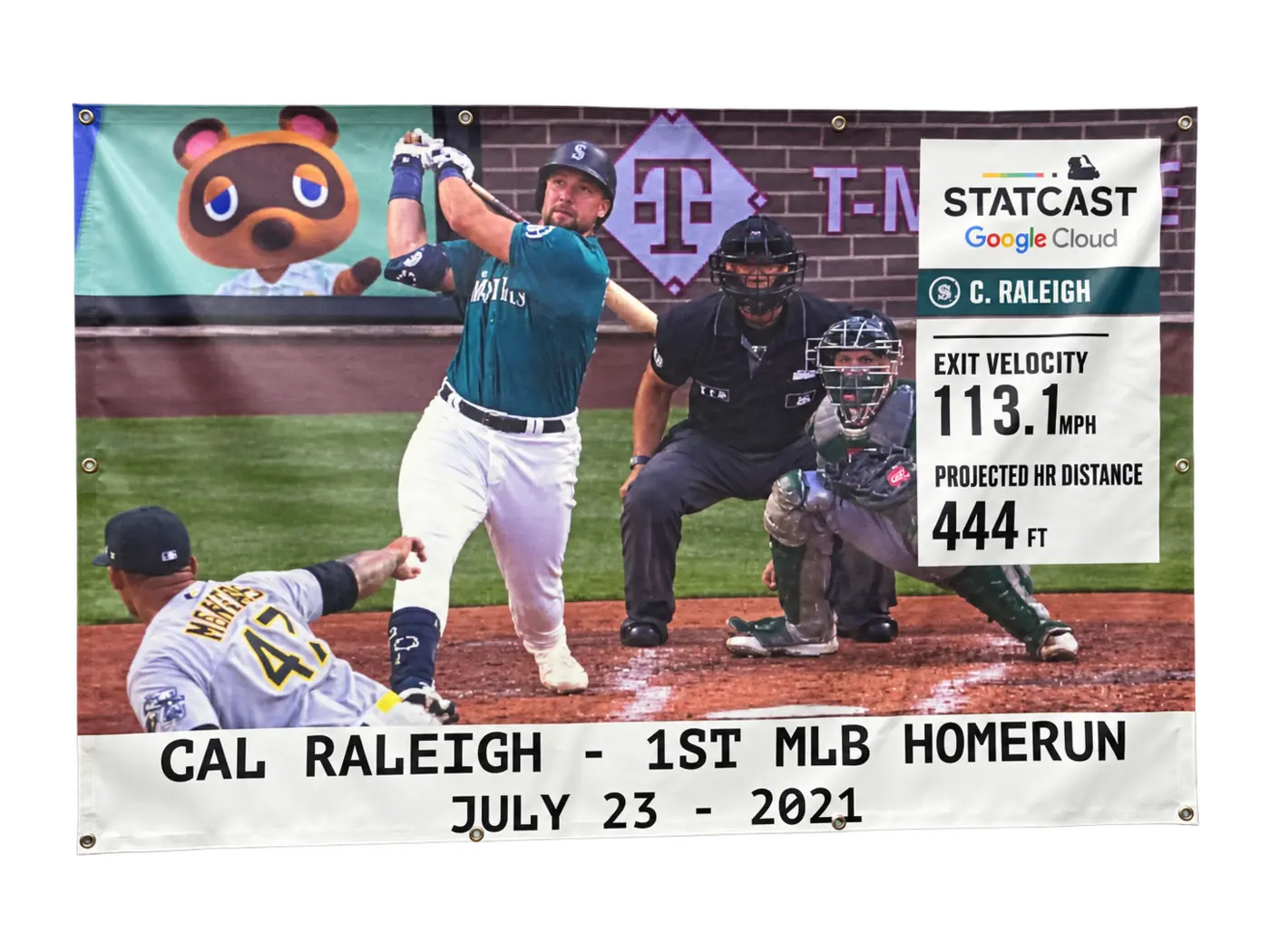Cal Raleigh first MLB home run commemorative banner